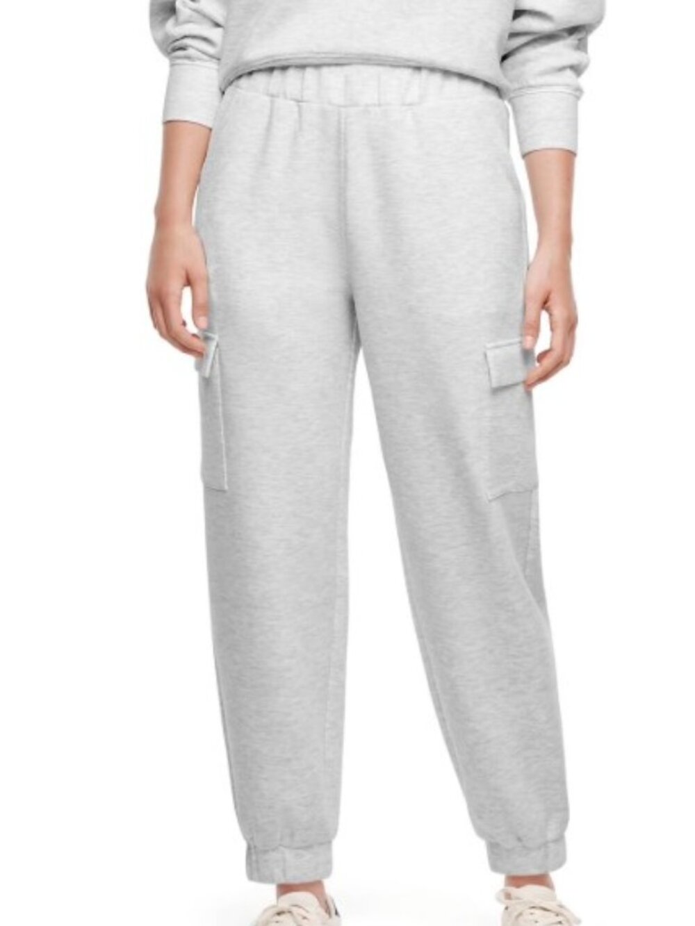 Express Women's Cargo Jogger In Light Grey